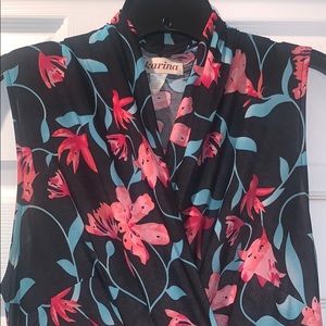 Floral print wrap dress